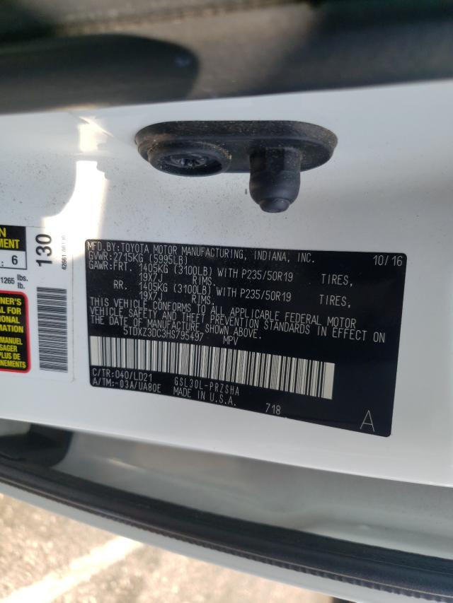 2017 TOYOTA SIENNA SE 5TDXZ3DC3HS795497