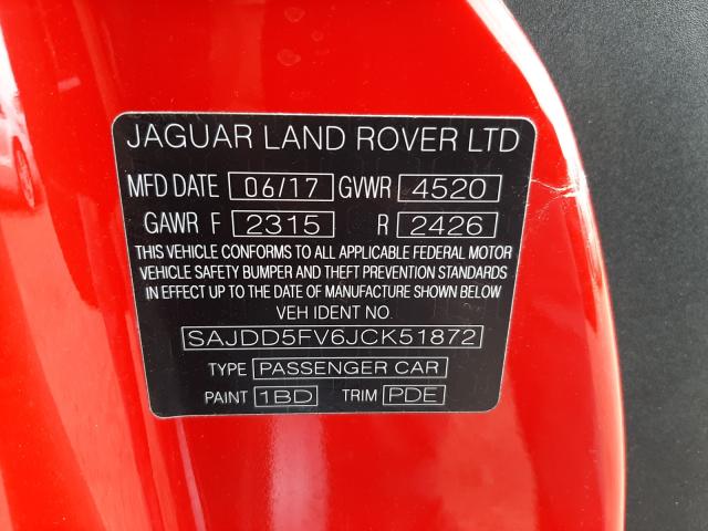 2018 JAGUAR F-TYPE SAJDD5FV6JCK51872