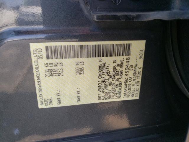 2010 NISSAN MAXIMA 1N4AA5AP8AC859448
