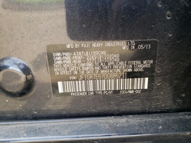 2013 SUBARU IMPREZA WR JF1GR7E67DG885231