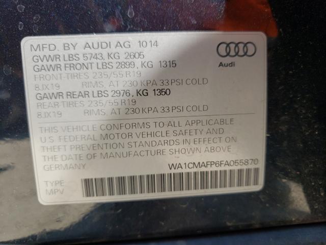 2015 AUDI Q5 TDI PRE WA1CMAFP6FA055870