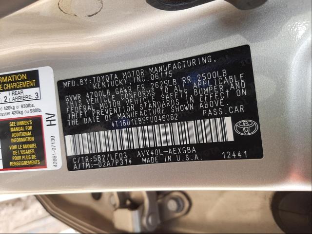 2015 TOYOTA AVALON HYB 4T1BD1EB5FU046062
