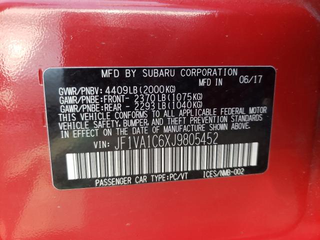 2018 SUBARU WRX PREMIU JF1VA1C6XJ9805452