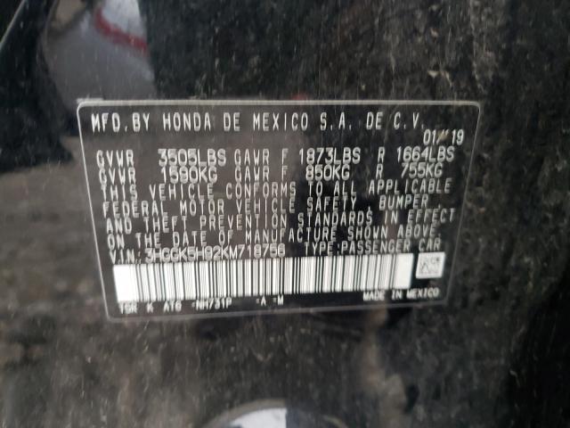 2019 HONDA FIT EXL 3HGGK5H92KM718756