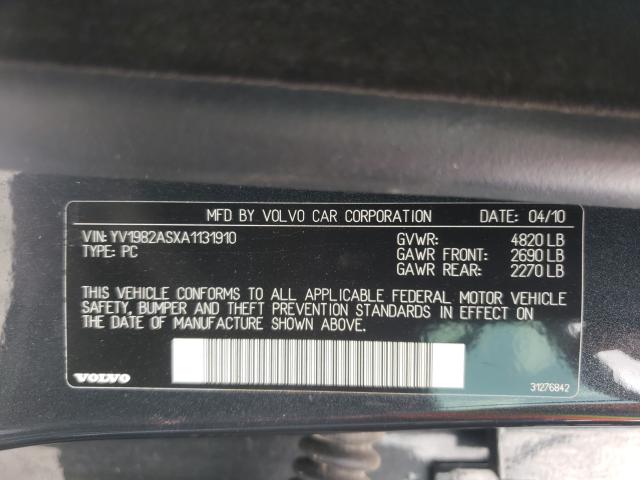 2010 VOLVO S80 3.2 YV1982ASXA1131910