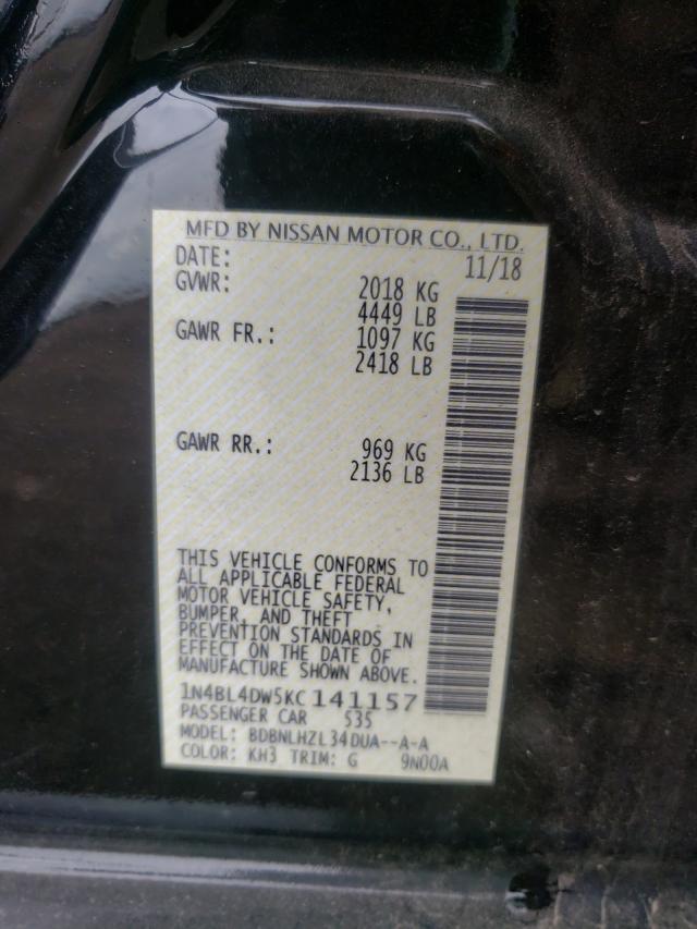 2019 NISSAN ALTIMA SV - 1N4BL4DW5KC141157
