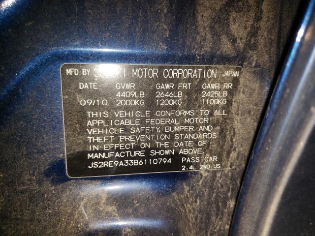 2011 SUZUKI KIZASHI SE JS2RE9A33B6110794