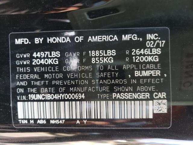 2017 ACURA NSX 19UNC1B04HY000694
