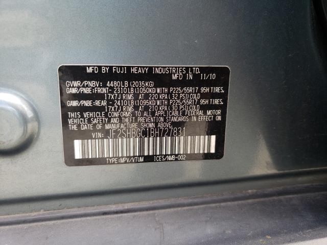 2011 SUBARU FORESTER T JF2SHBGC1BH727831