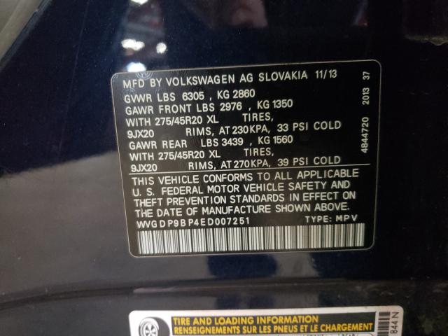 2014 VOLKSWAGEN TOUAREG TD WVGDP9BP4ED007251