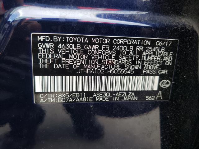 2017 LEXUS IS 200T JTHBA1D21H5055545