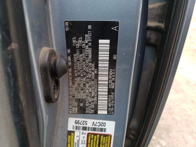 2010 TOYOTA SIENNA CE 5TDKK4CC4AS323272