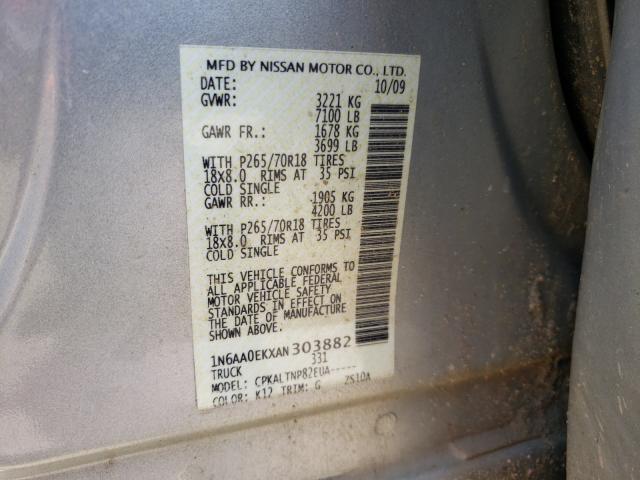 2010 NISSAN TITAN XE 1N6AA0EKXAN303882