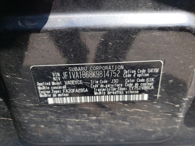 2019 SUBARU WRX PREMIU JF1VA1B68K9814752