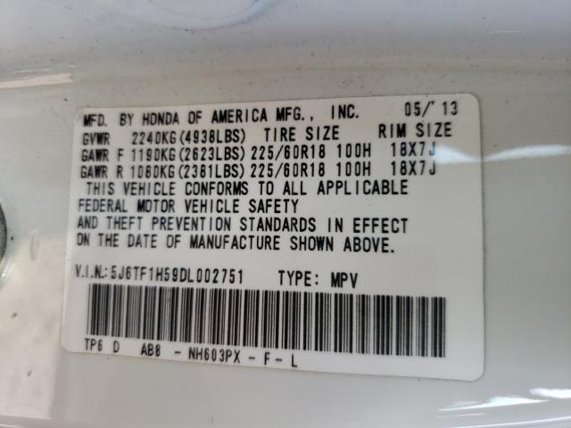 2013 HONDA CROSSTOUR 5J6TF1H59DL002751