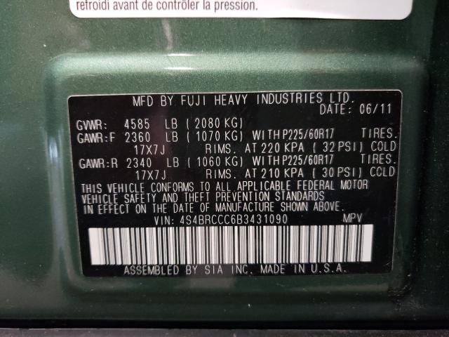 2011 SUBARU OUTBACK 4S4BRCCC6B3431090