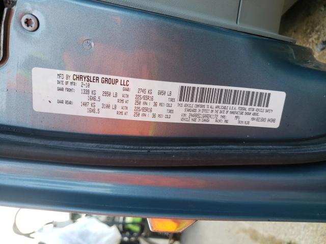 2010 CHRYSLER T&C TOURIN 2A4RR5D16AR241172
