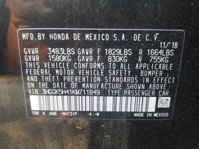 2019 HONDA FIT LX 3HGGK5H41KM711849