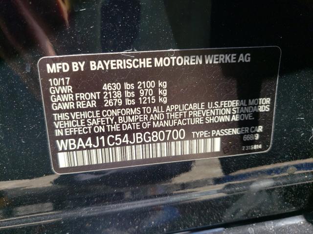 2018 BMW 430I GRAN WBA4J1C54JBG80700