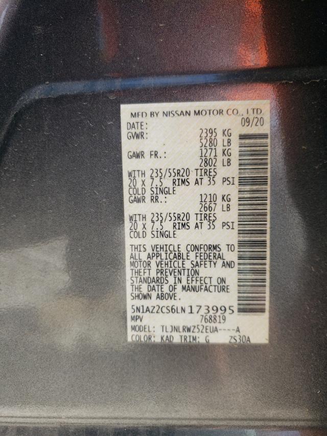 2020 NISSAN MURANO SL 5N1AZ2CS6LN173995