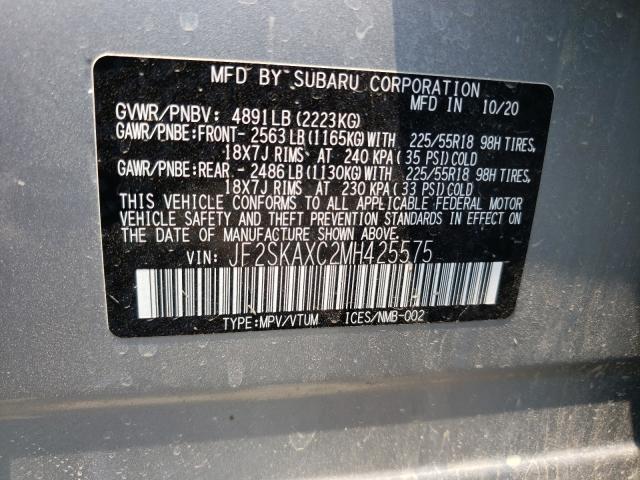 2021 SUBARU FORESTER T JF2SKAXC2MH425575