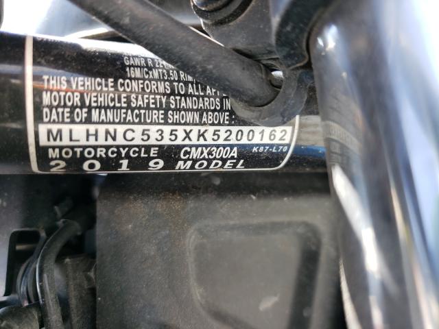 2019 HONDA CMX300 A MLHNC535XK5200162