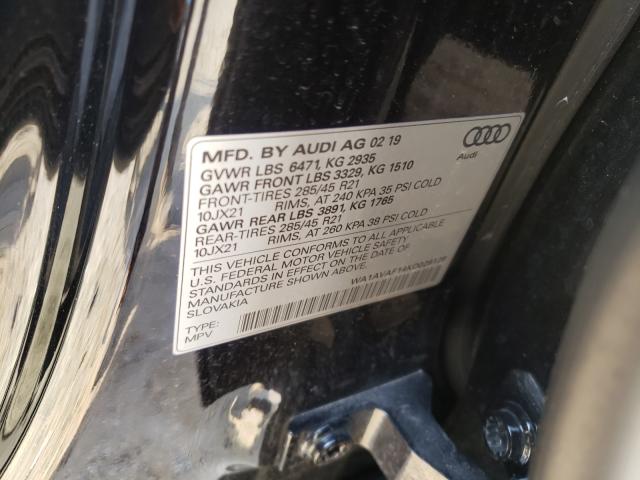 2019 AUDI Q8 PREMIUM WA1AVAF14KD029129