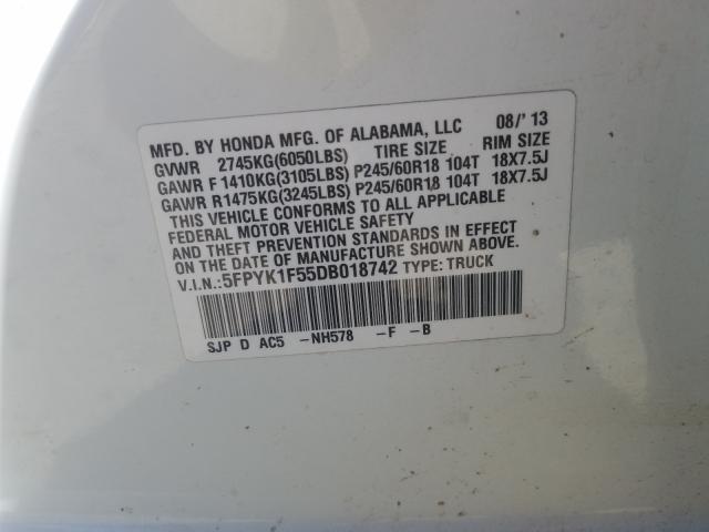 2013 HONDA RIDGELINE 5FPYK1F55DB018742