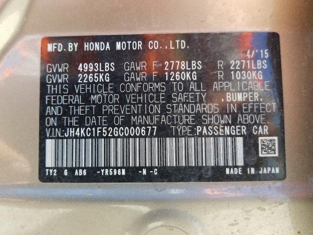 2016 ACURA RLX TECH JH4KC1F52GC000677