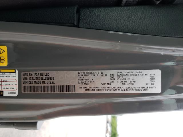 2020 JEEP GLADIATOR 1C6JJTEG6LL209908