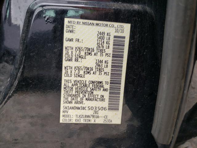 2011 NISSAN XTERRA OFF 5N1AN0NW3BC503506