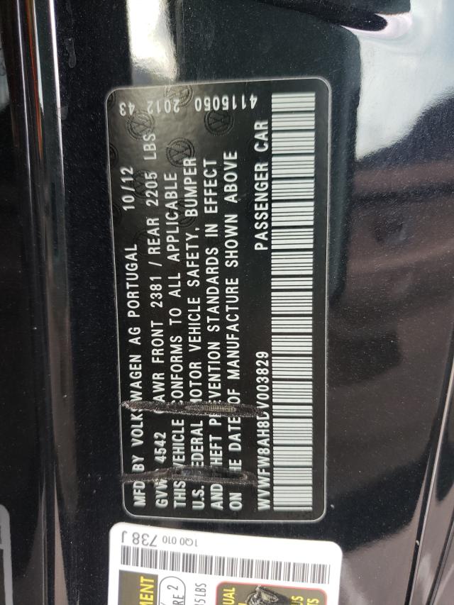 2013 VOLKSWAGEN EOS 2.0 SP WVWFW8AH8DV003829