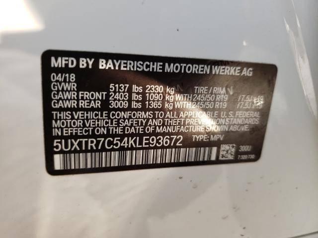 2019 BMW X3 SDRIVE3 5UXTR7C54KLE93672