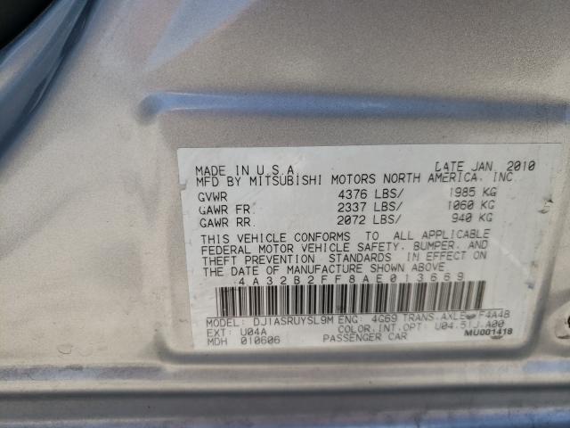 2010 MITSUBISHI GALANT FE 4A32B2FF8AE013669