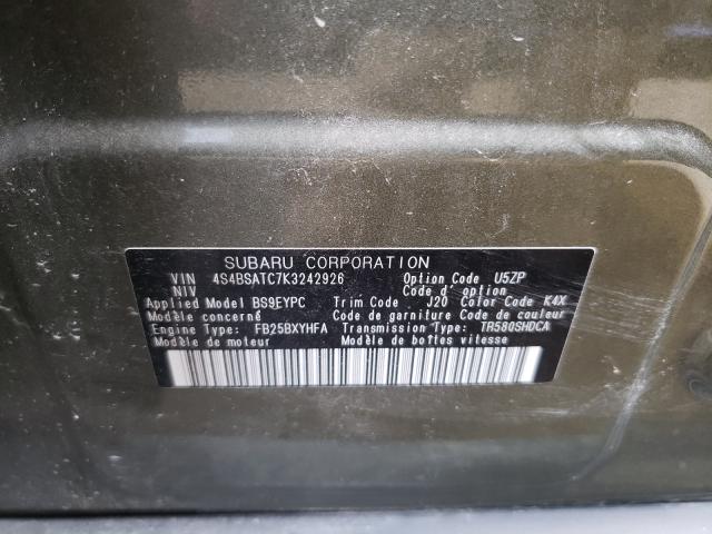 2019 SUBARU OUTBACK TO 4S4BSATC7K3242926