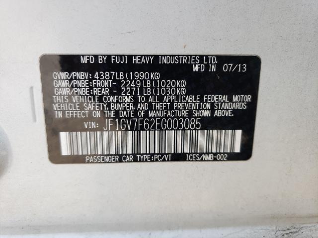 2014 SUBARU IMPREZA WR JF1GV7F62EG003085