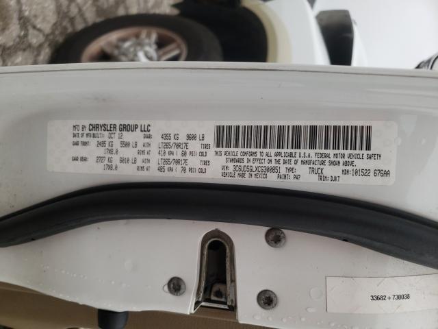 2012 DODGE RAM 2500 L 3C6UD5GLXCG300851