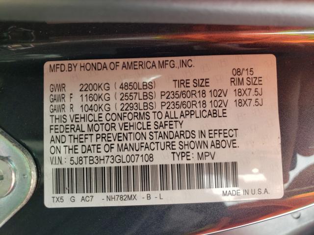 2016 ACURA RDX ADVANC 5J8TB3H73GL007108