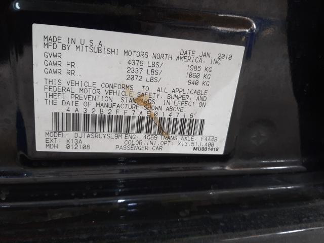 2010 MITSUBISHI GALANT FE 4A32B2FF7AE014716