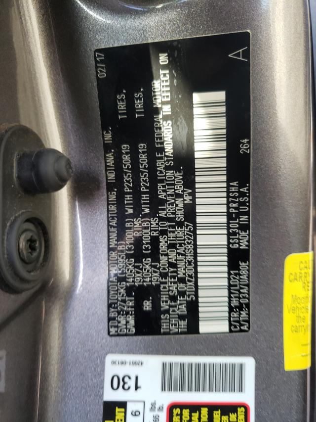 2017 TOYOTA SIENNA SE 5TDXZ3DC3HS832757