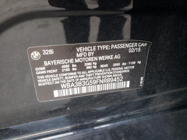 2015 BMW 325 WBA3B3G59FNR89452