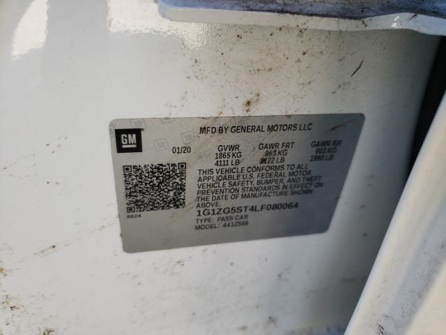 2020 CHEVROLET MALIBU RS 1G1ZG5ST4LF080064