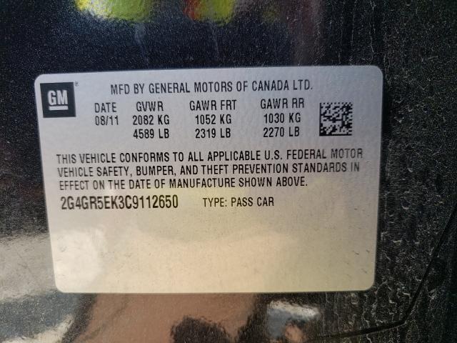 2012 BUICK REGAL 2G4GR5EK3C9112650