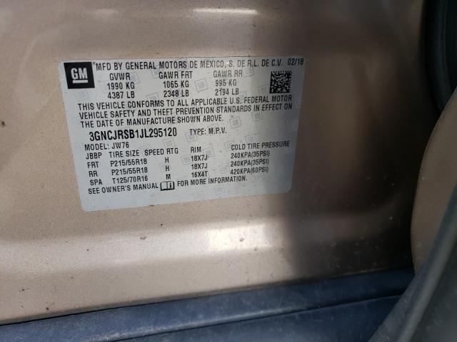 2018 CHEVROLET TRAX PREMI 3GNCJRSB1JL295120