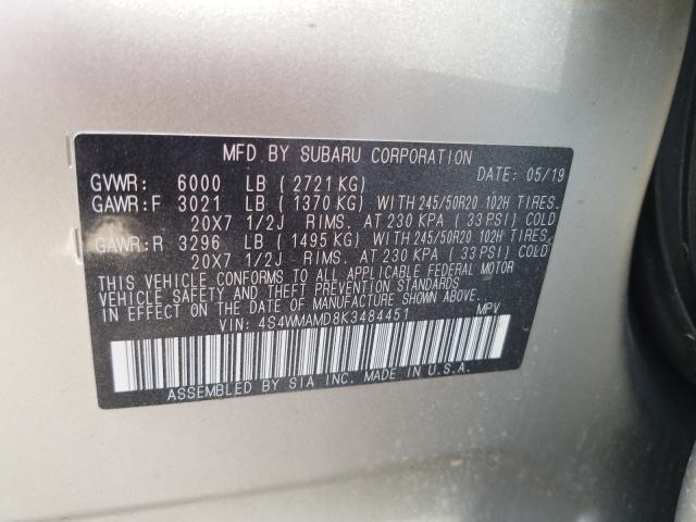 2019 SUBARU ASCENT LIM 4S4WMAMD8K3484451