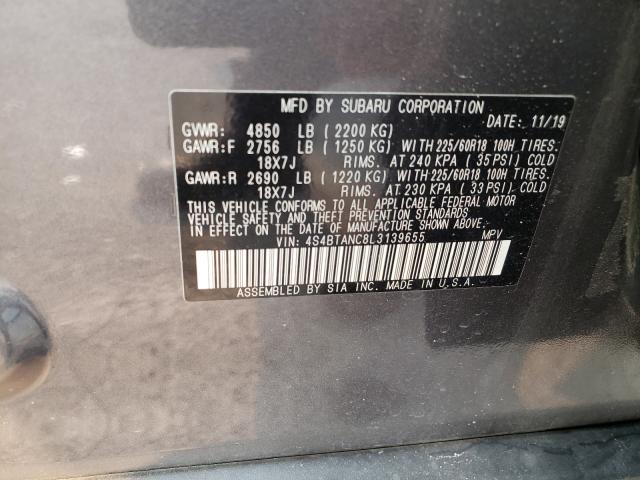 2020 SUBARU OUTBACK LI 4S4BTANC8L3139655