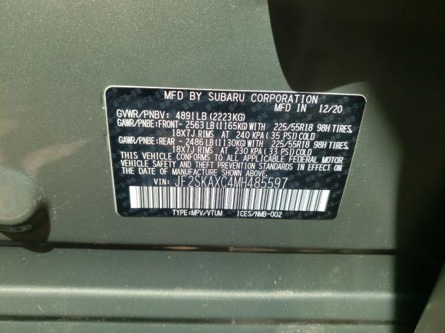 2021 SUBARU FORESTER T JF2SKAXC4MH485597