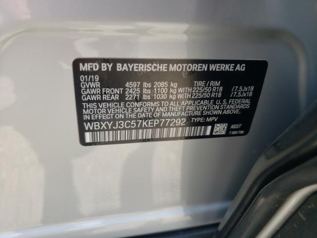 2019 BMW X2 SDRIVE2 WBXYJ3C57KEP77292