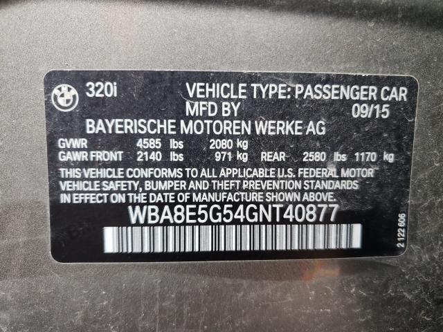 2016 BMW 320 XI WBA8E5G54GNT40877