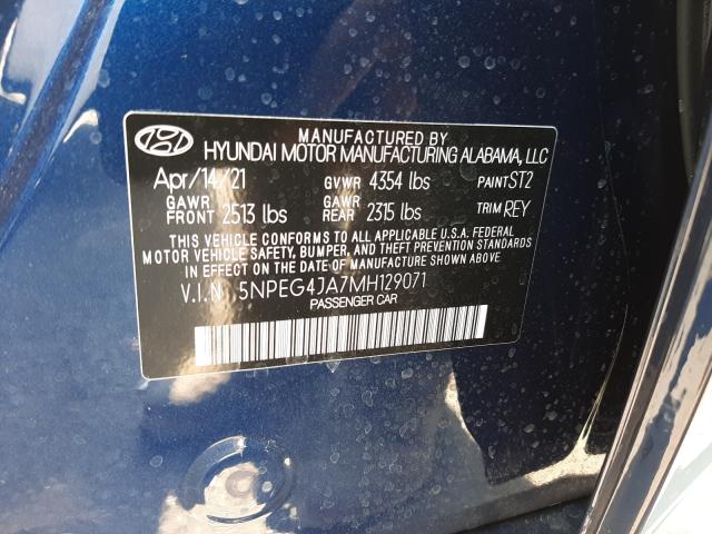 2021 HYUNDAI SONATA SE 5NPEG4JA7MH129071